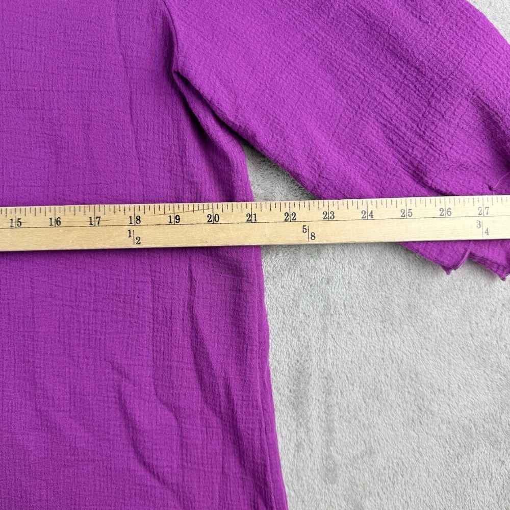 Soft Surroundings Siesta Key Tunic Medium Purple Gauzy Crinkled Layered Hem Boho - Picture 3 of 13